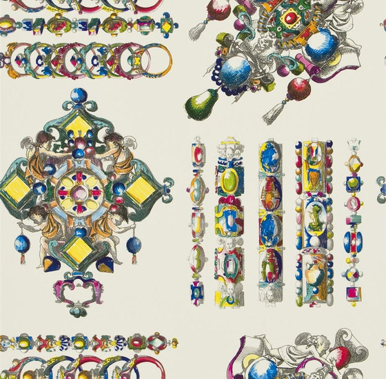 Belles Rives Wallpaper | La Main Au Collet - Bougainvillier | Tessuti decorative | Designers Guild