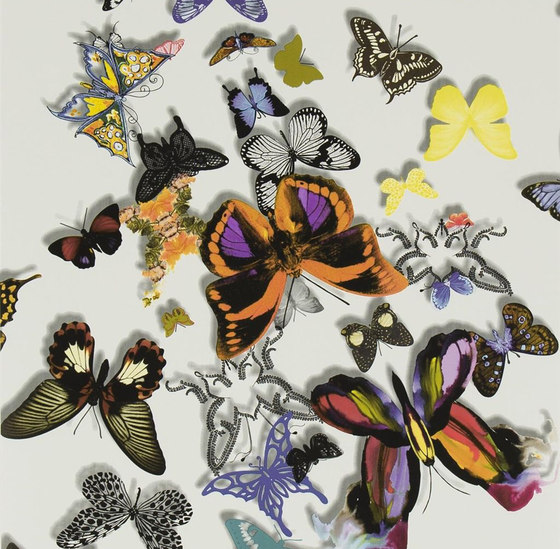 Carnets Andalous Wallpaper | Butterfly Parade - Multicolore | Tissus de décoration | Designers Guild