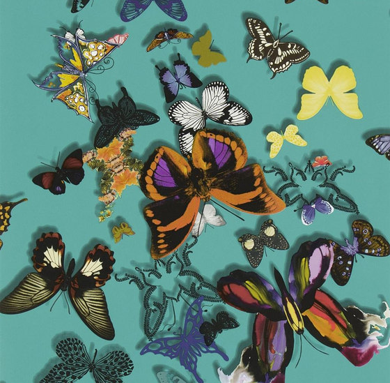 Carnets Andalous Wallpaper | Butterfly Parade - Lagon | Tessuti decorative | Designers Guild