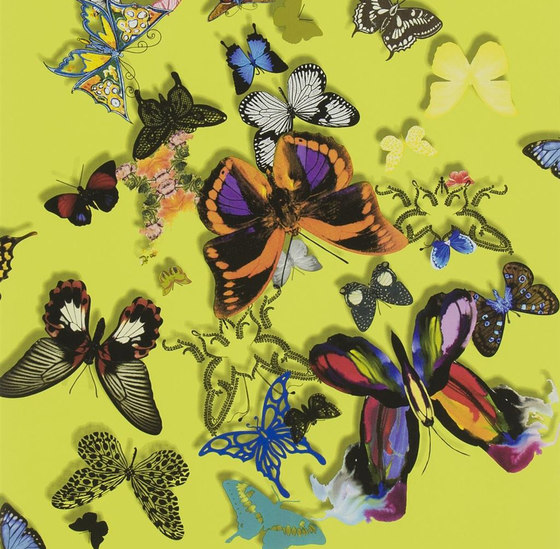 Carnets Andalous Wallpaper | Butterfly Parade - Safran | Tissus de décoration | Designers Guild