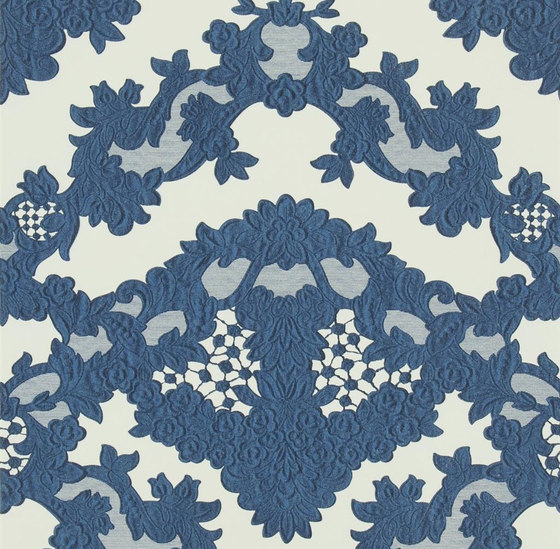 Carnets Andalous Wallpaper | Macarena Galuchat - Cobalt | Drapery fabrics | Designers Guild