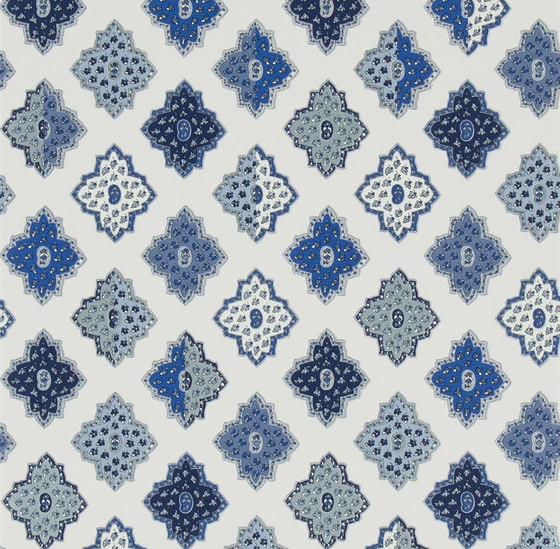 Carnets Andalous Wallpaper | Alcazar - Cobalt | Drapery fabrics | Designers Guild