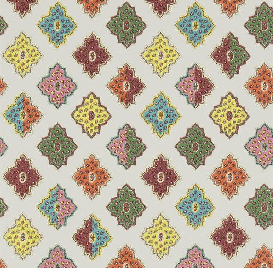 Carnets Andalous Wallpaper | Alcazar - Milticolore | Tissus de décoration | Designers Guild