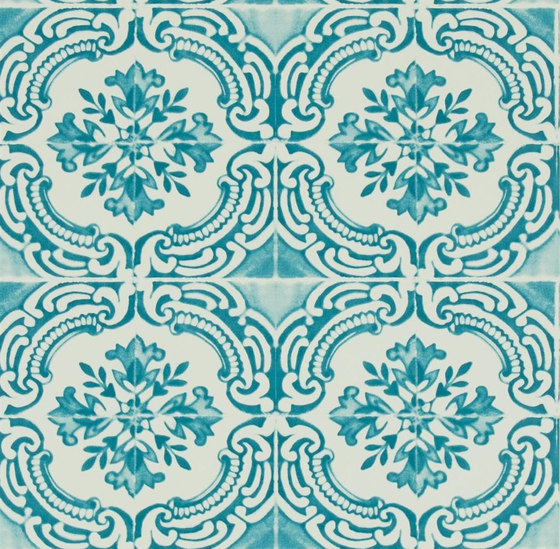 Carnets Andalous Wallpaper | Azulejos - Lagon | Tissus de décoration | Designers Guild