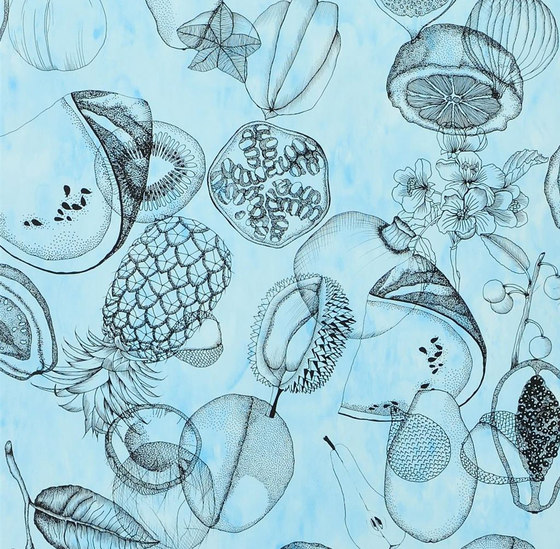 Nouveaux Mondes Wallpaper | Agua Parati - Celadon | Tessuti decorative | Designers Guild