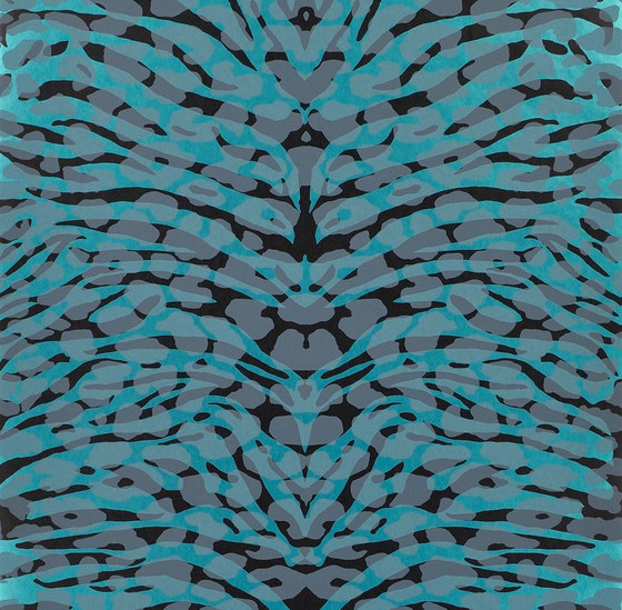 Nouveaux Mondes Wallpaper | Pantigre - Turquoise | Tessuti decorative | Designers Guild
