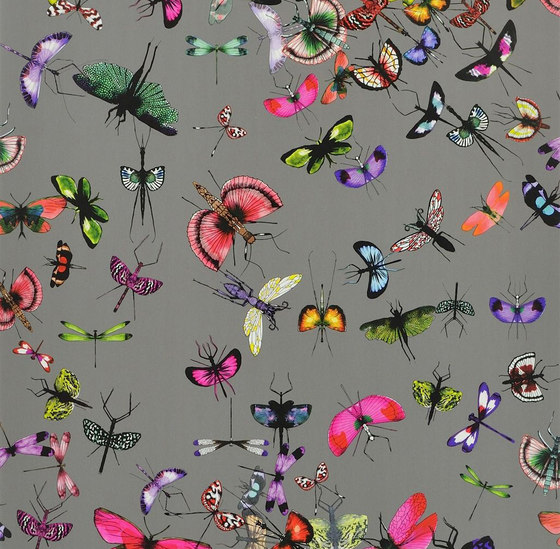 Nouveaux Mondes Wallpaper | Mariposa - Perle | Drapery fabrics | Designers Guild