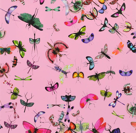 Nouveaux Mondes Wallpaper | Mariposa - Bougainvillier | Drapery fabrics | Designers Guild