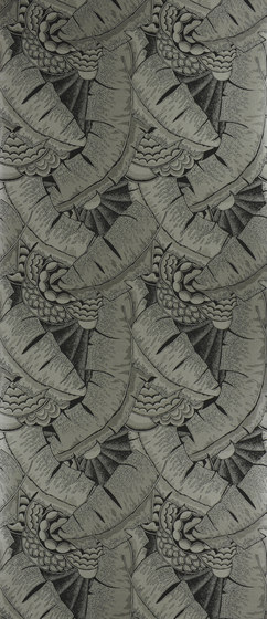 Signature Century Club Wallpaper | Coco De Mer - Tarnished Silver | Drapery fabrics | Designers Guild