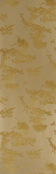 Signature Century Club Wallpaper | Jinping Dragon - Champagne | Tissus de décoration | Designers Guild