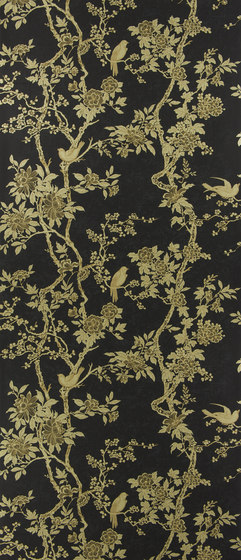 Signature Century Club Wallpaper | Marlowe Floral - Gilded Lacquer | Tissus de décoration | Designers Guild