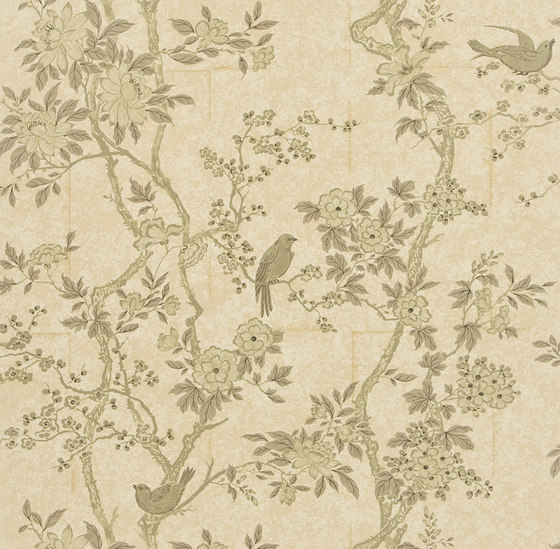 Signature Century Club Wallpaper | Marlowe Floral - Mother of Pearll | Drapery fabrics | Designers Guild