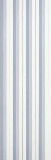 Signature Papers Wallpaper | Aiden Stripe - Navy / Red / White | Carta parati / tappezzeria | Designers Guild