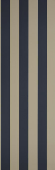 Signature Papers Wallpaper | Spalding Stripe - Navy / Sand | Revêtements muraux / papiers peint | Designers Guild