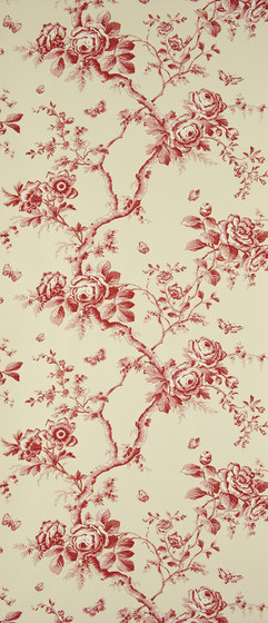 Signature Papers Wallpaper | Ashfield Floral - Vermilion | Revêtements muraux / papiers peint | Designers Guild