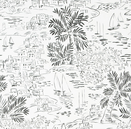 Signature Papers Wallpaper | Homeport Novelty - Jet | Wall coverings / wallpapers | Designers Guild