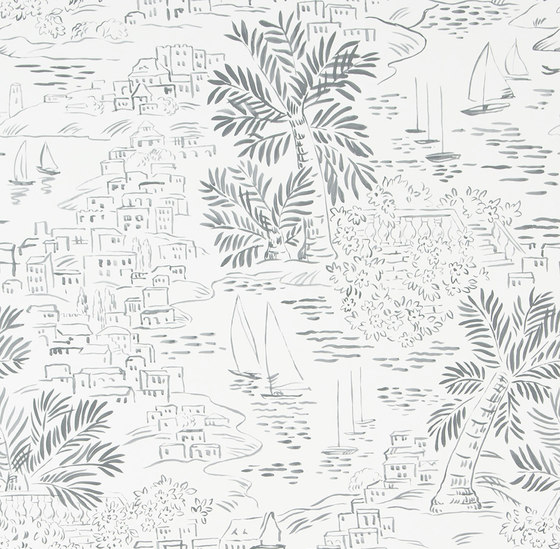 Signature Papers Wallpaper | Homeport Novelty - Graphite | Wandbeläge / Tapeten | Designers Guild