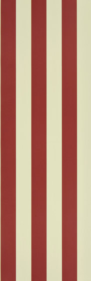 Signature Papers II Wallpaper | Spalding Stripe - Red / Sand | Wandbeläge / Tapeten | Designers Guild