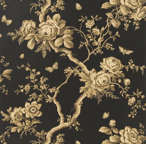 Signature Papers II Wallpaper | Ashfield Floral - Tobacco | Wandbeläge / Tapeten | Designers Guild