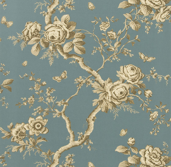 Signature Papers II Wallpaper | Ashfield Floral - Tourmaline | Revêtements muraux / papiers peint | Designers Guild