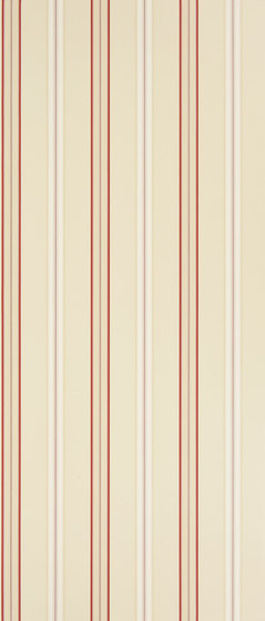 Signature Papers II Wallpaper | Dunston Stripe - Vermilion | Carta parati / tappezzeria | Designers Guild