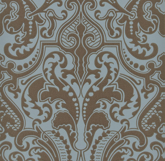Signature Papers II Wallpaper | Gwynne Damask - Peacock | Revêtements muraux / papiers peint | Designers Guild