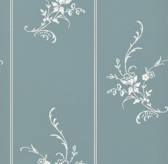 Signature Papers II Wallpaper | Elsinore Floral - Peacock | Wandbeläge / Tapeten | Designers Guild