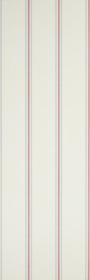 Stripes And Plaids Wallpaper | Garfield Stripe - Ivory / Red / Navy | Carta parati / tappezzeria | Designers Guild