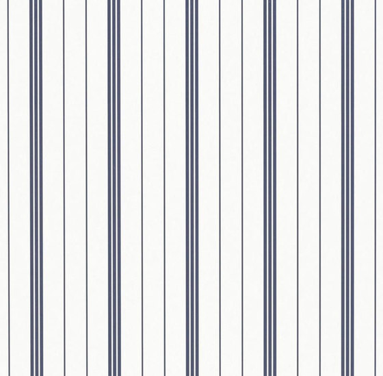 Stripe Library Wallpaper | Trevor Stripe - Navy | Carta parati / tappezzeria | Designers Guild