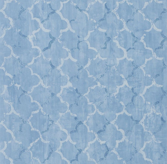 Shanghai Garden Wallpaper | Chinese Trellis - Cobalt | Drapery fabrics | Designers Guild