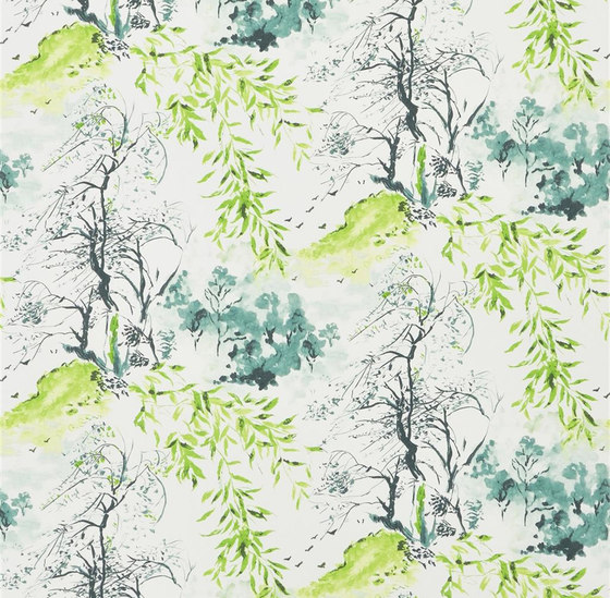 Shanghai Garden Wallpaper | Winter Palace - Lime | Tissus de décoration | Designers Guild