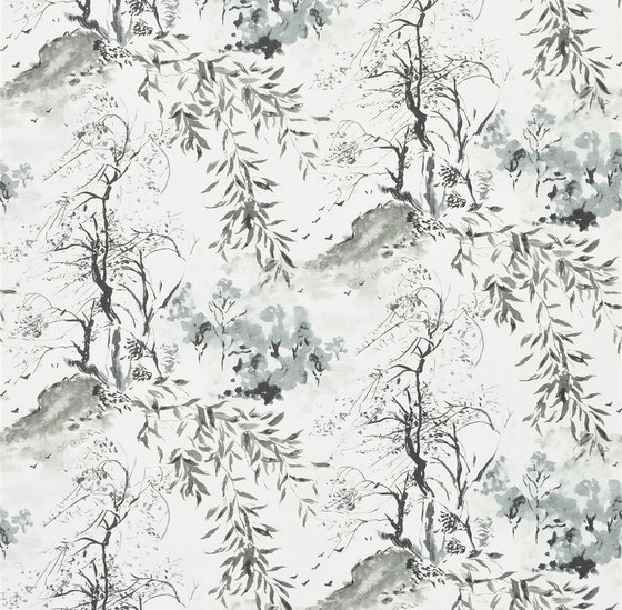 Shanghai Garden Wallpaper | Winter Palace - Graphite | Drapery fabrics | Designers Guild