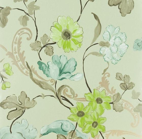 Whitewell Wallpaper | Whitewell - Celadon | Carta parati / tappezzeria | Designers Guild