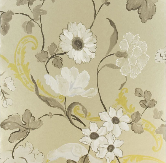 Whitewell Wallpaper | Whitewell - Gold | Carta parati / tappezzeria | Designers Guild