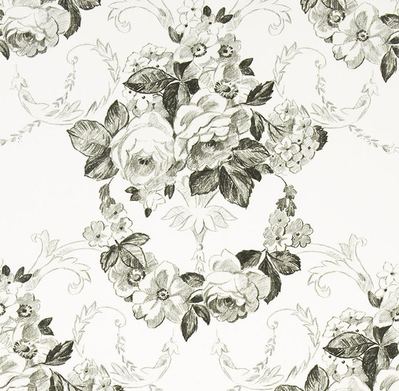 Whitewell Wallpaper | Wharton - Black And White | Carta parati / tappezzeria | Designers Guild