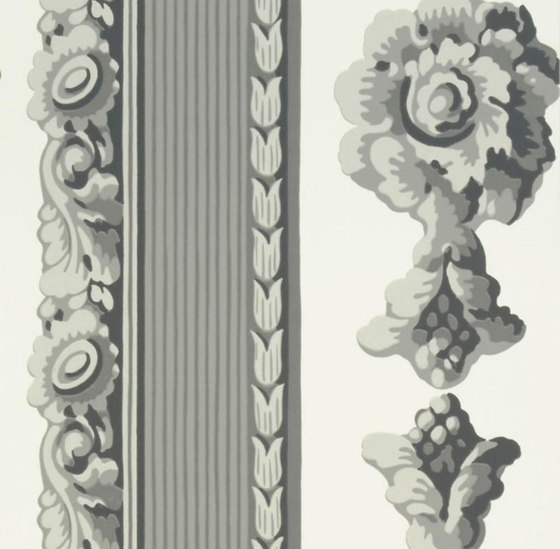 Zephirine Wallpaper | Palazzetto - Charcoal | Tissus de décoration | Designers Guild