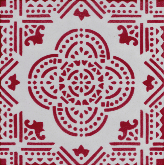 LR CO Madras Fondo bianco decoro rosso | Piastrelle ceramica | La Riggiola