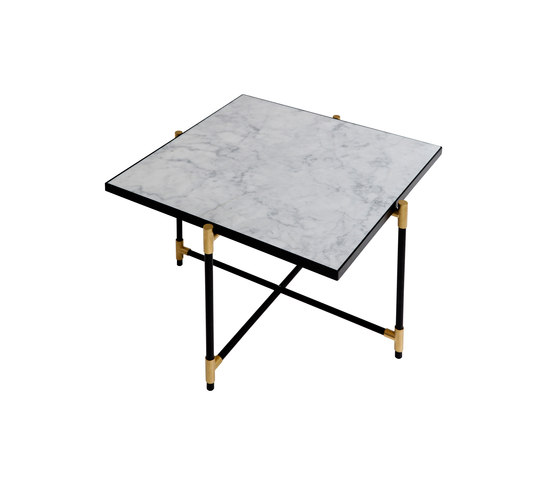 Coffee Table 60 BRASS on BLACK - White Marble | Tables basses | HANDVÄRK