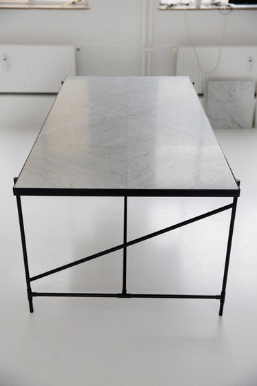 Dining Table 185 BLACK on BLACK  White Marble  Dining tables by 