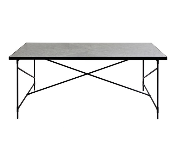 Dining Table 185 BLACK on BLACK  White Marble  Dining tables by 