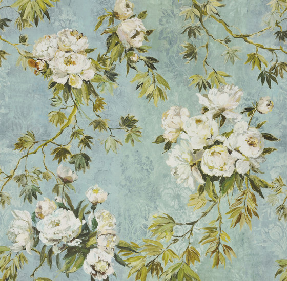 Caprifoglio Fabrics | Floreale Grande - Celadon | Tessuti decorative | Designers Guild