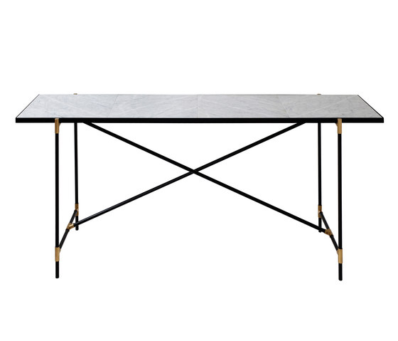 High Table BRASS on BLACK - White Marble | Konsolentische | HANDVÄRK