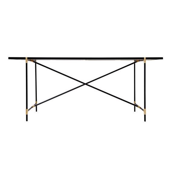 High Table BRASS on BLACK - White Marble | Konsolentische | HANDVÄRK