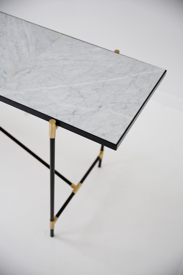 High Table BRASS on BLACK - White Marble | Console tables | HANDVÄRK