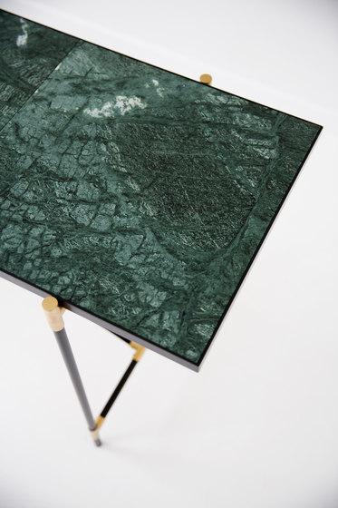 High Table BRASS on BLACK - Green Marble | Tables consoles | HANDVÄRK