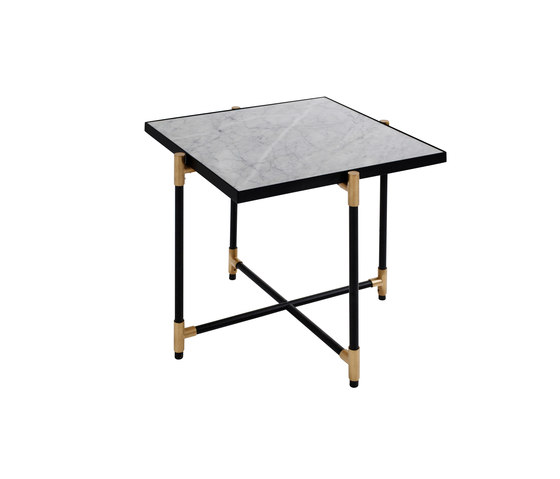 Side Table BRASS on BLACK - White Marble | Coffee tables | HANDVÄRK
