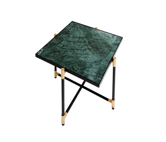 Side Table BRASS on BLACK - Green Marble | Tables basses | HANDVÄRK
