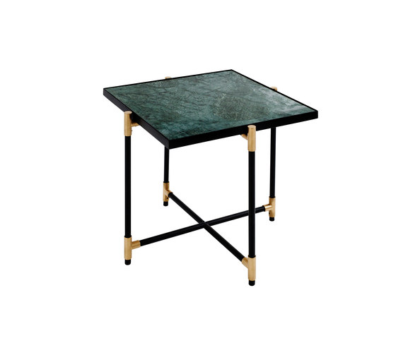 Side Table BRASS on BLACK - Green Marble | Tables basses | HANDVÄRK