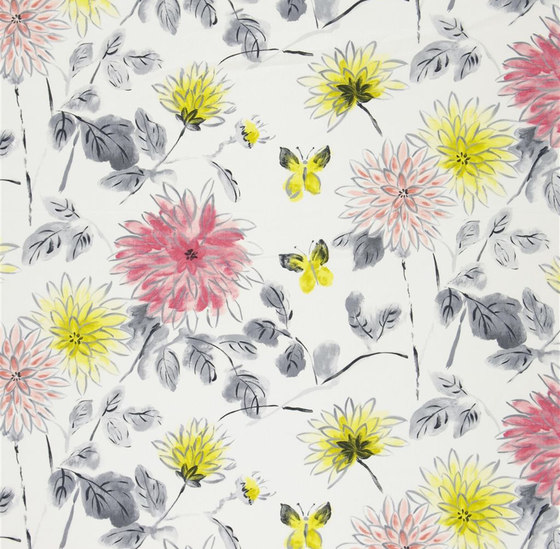 Kimono Blossom Fabrics | Amala - Peony | Drapery fabrics | Designers Guild