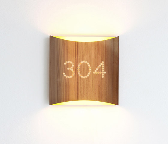 Sophie wall walnut yellow with number | Appliques murales | lasfera